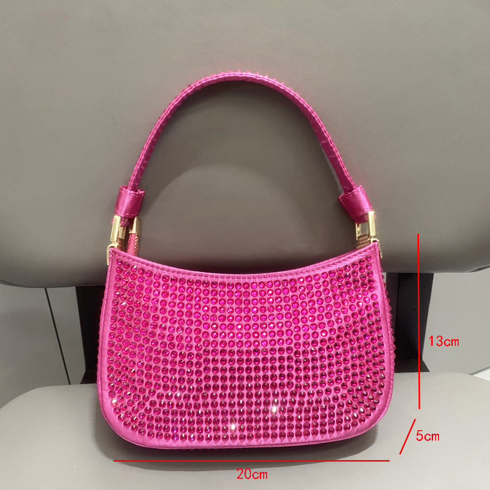 Women's Shiny Diamond Underarm Lady's Chain Dinner Bags