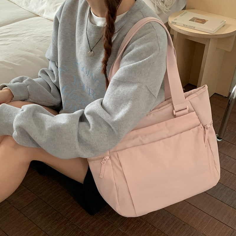 Capacity Totes Female For Class Lightweight Waterproof Nylon Handbags