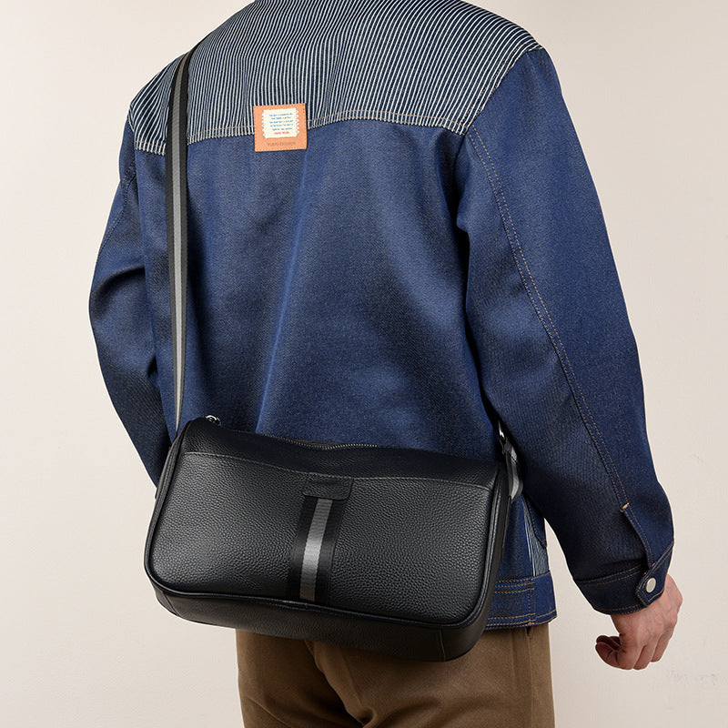 Men's First Layer Cowhide Large Capacity Leisure Shoulder Bags