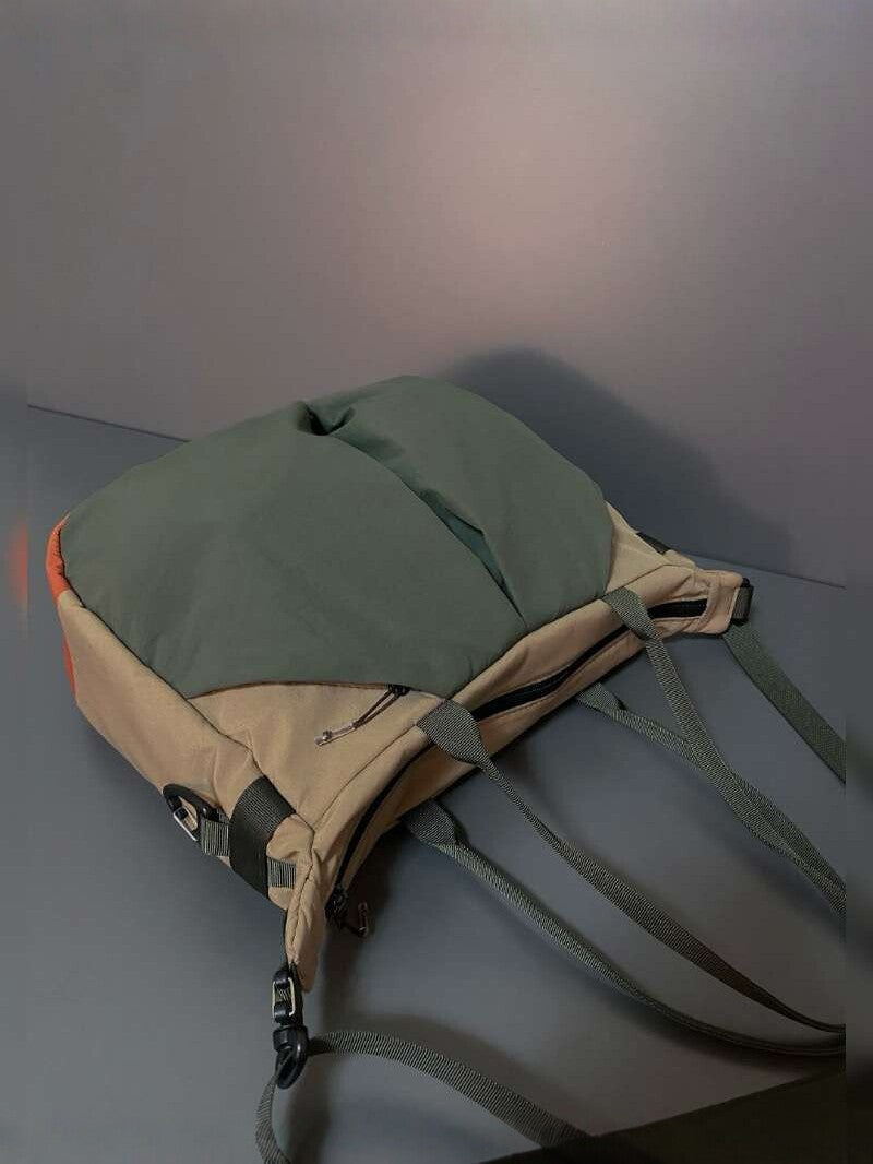Tooling Style Large Capacity Totes Stitching Tote Bag