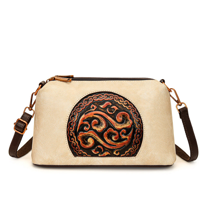 Women's Retro Ethnic Style Authentic Leather Tactile Bags