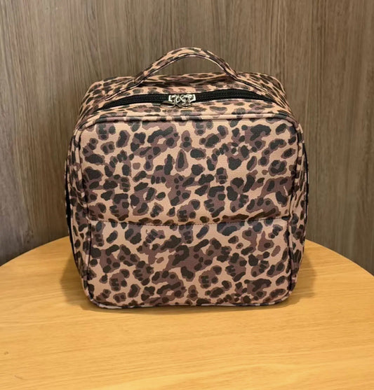 Women's Large Capacity Leopard Mirror Hanging Waterproof Luggage