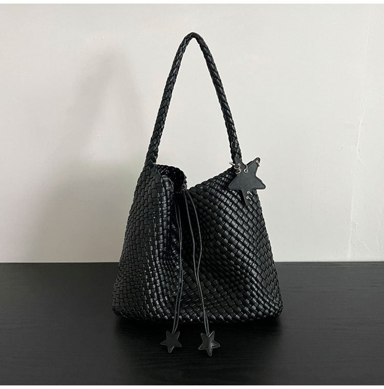 Women's Gun Champagne Hand-woven Large Capacity High-grade Tote Bag