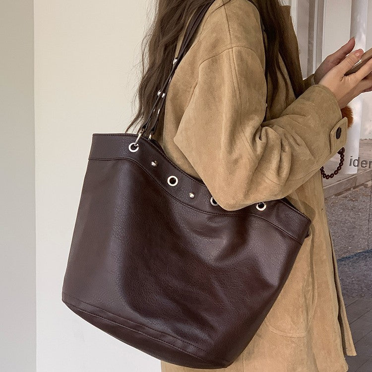 Women's Commuter Large Capacity Punk Motorcycle Rivet Retro Bags