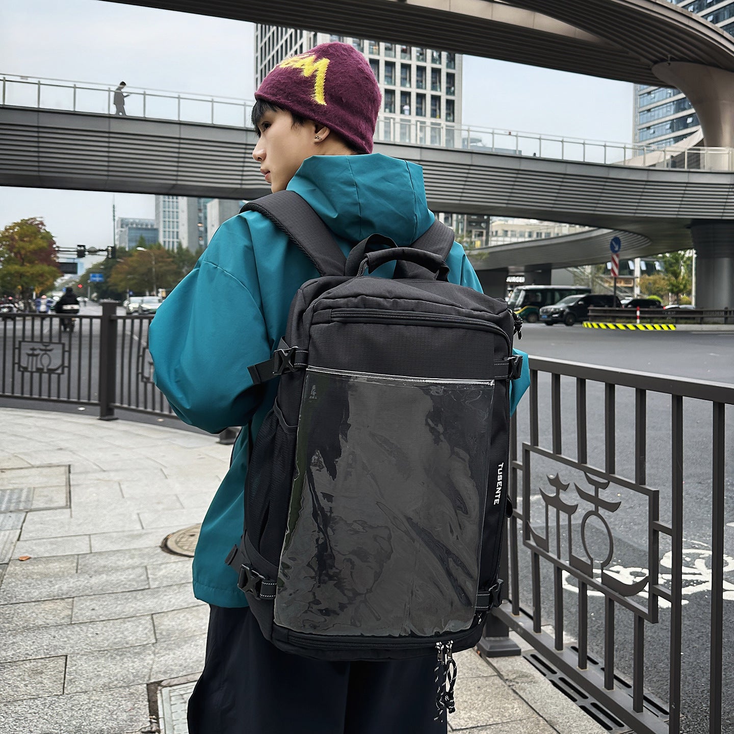 Couple Large Capacity Fashion Trend College Transparent Leisure Backpack