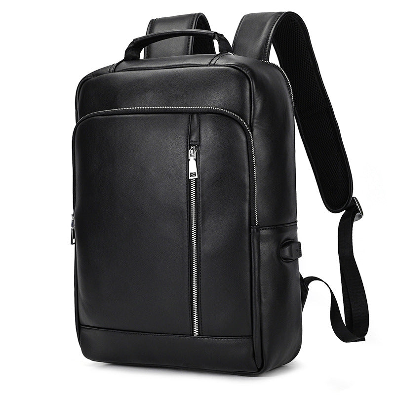 Casual Men's Leather Commuter Computer Cowhide Business Backpack