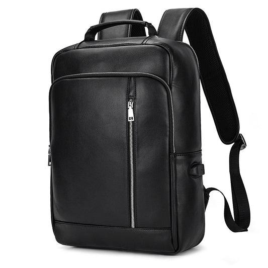 Casual Men's Leather Commuter Computer Cowhide Business Backpack
