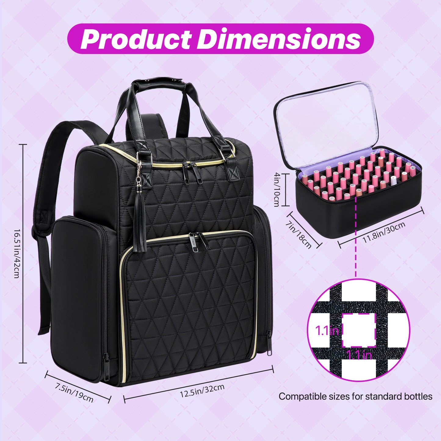 Nail Polish Storage Can Hold Stick Lighting Backpacks