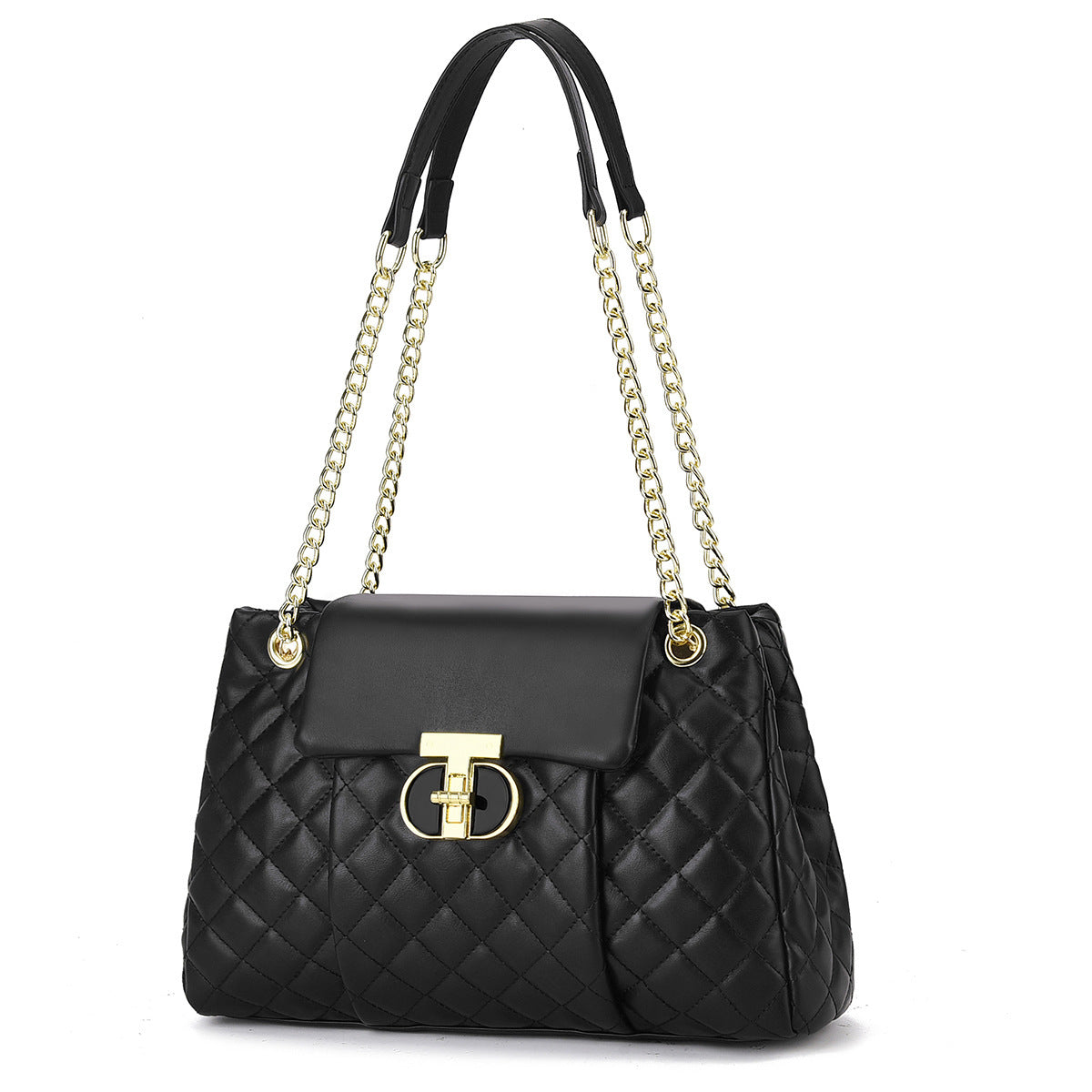 Women's Fashion Chain Soft Leather Pleated Underarm Embroidered Women's Shoulder Bag