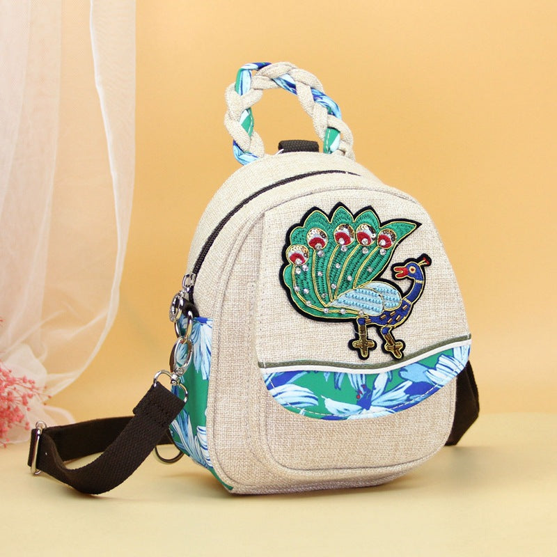 Cute Cartoon Peacock Portable Fabric Multifunctional Bags