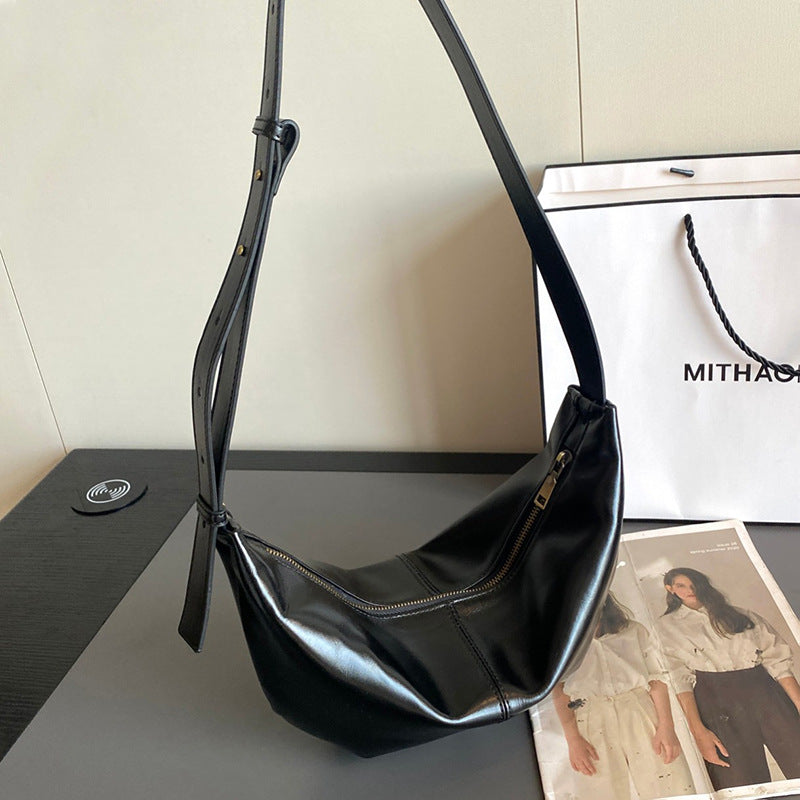 Women's Summer Genuine Leather Dumpling High-grade Croissant Women's Shoulder Bag