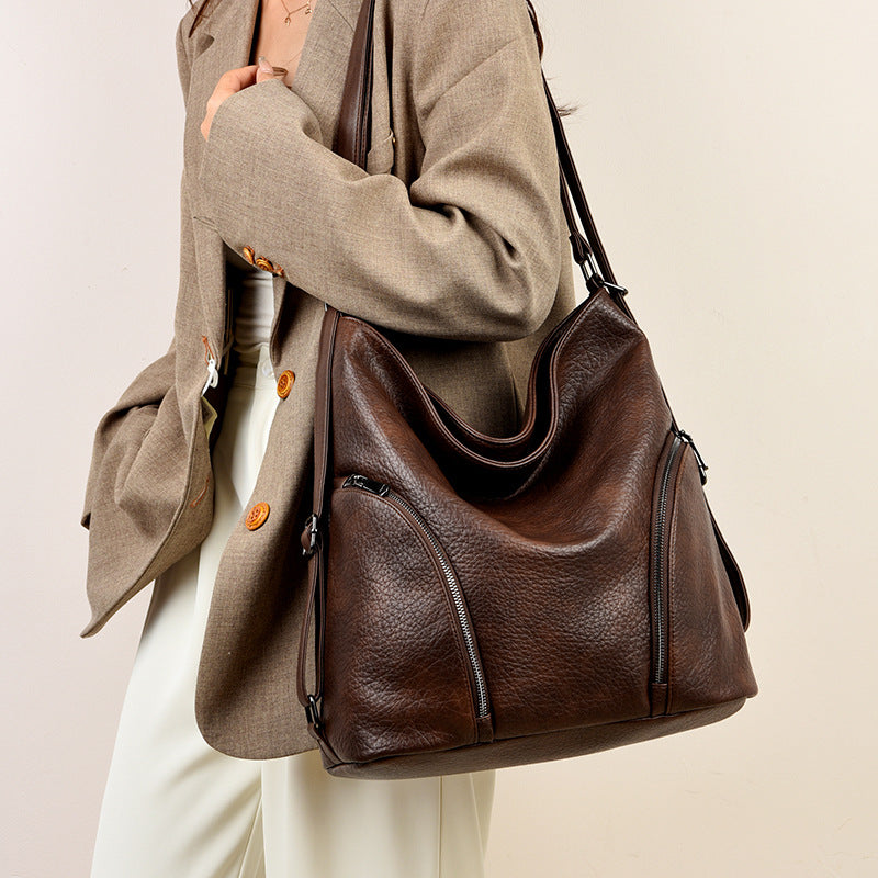 Women's Retro Fashionable Large Capacity Simple Backpacks