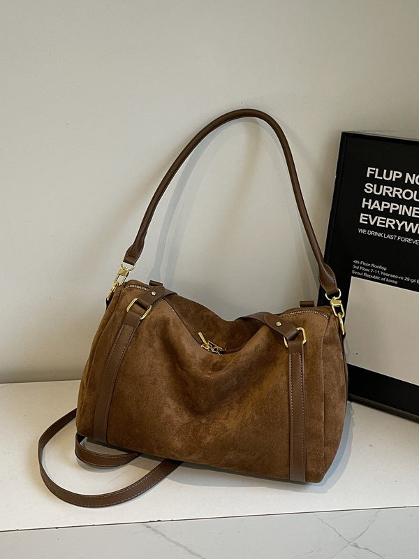 Loose Suede Large Capacity Pillow Niche Retro Women's Messenger Bag