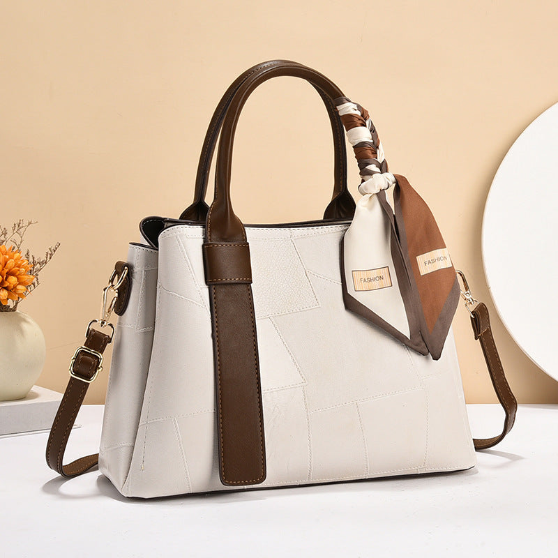 Elegant Women's Stitching Fashion Trendy Mom Women's Shoulder Bag