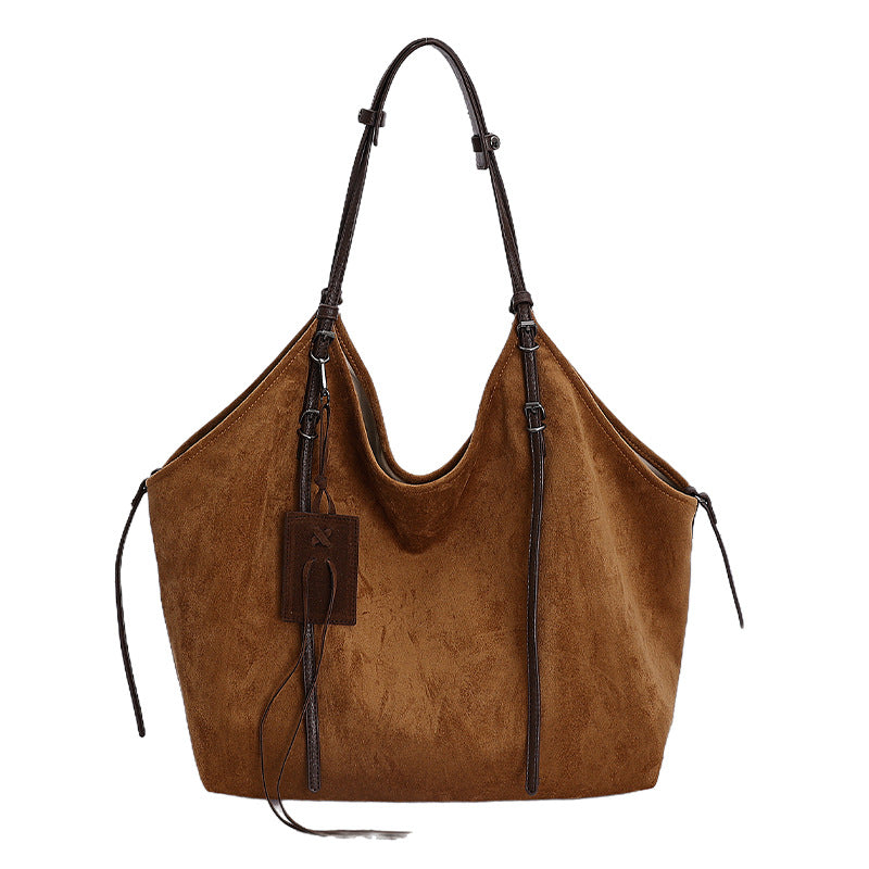 Women's Loose Leopard Print Commuter Retro Fashion Design Large Capacity Shoulder Bags