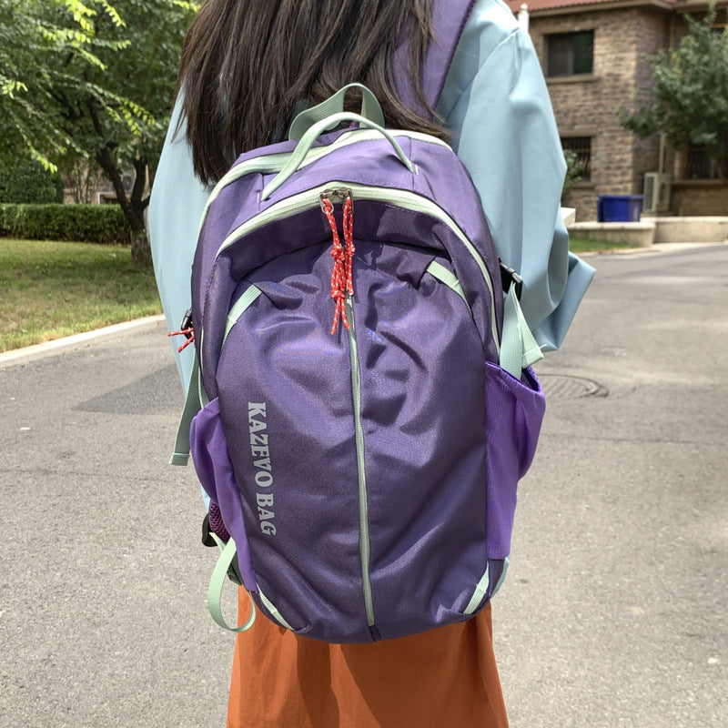 Style Good-looking Fresh Contrast Color Female Lightweight Leisure Backpack