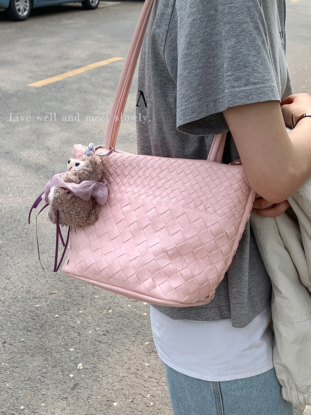 Stylish Women's Niche Texture Simple Woven Underarm Bag