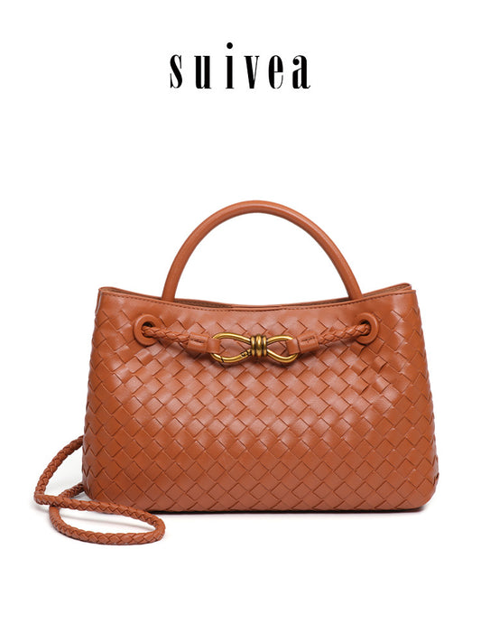 Horizontal Woven High-grade Elegant Commuter Metal Tote Bag