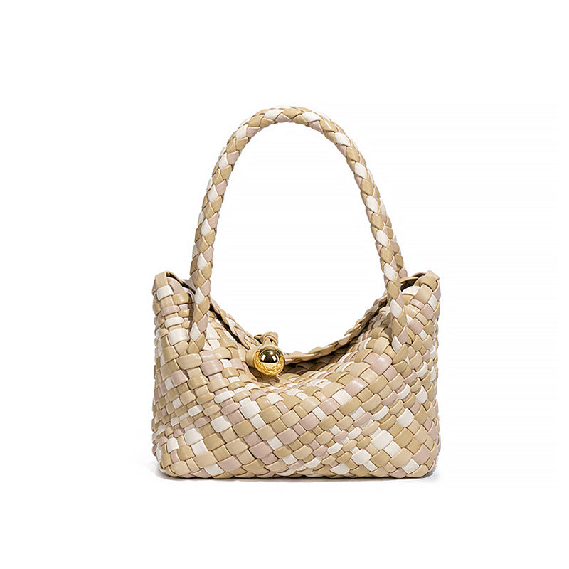 Matching Woven Vegetable Basket Hand-woven French Laziness Large Women's Messenger Bag