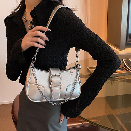 Women's French Chain Fashion Advanced Texture Niche Shoulder Bags