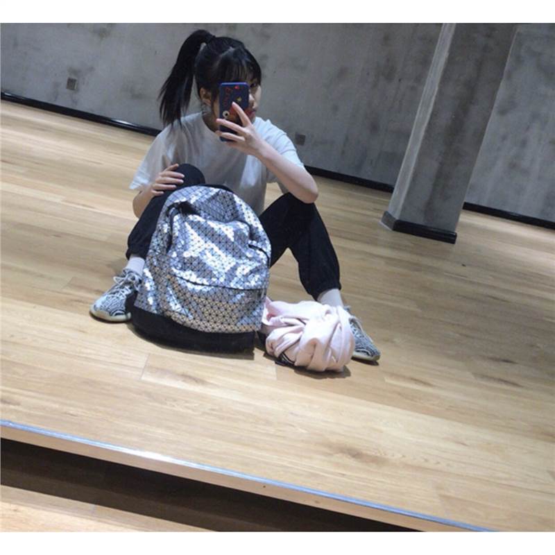 Women's & Men's Home Geometric Rhombus Silicone Large Capacity Computer Leisure Backpack