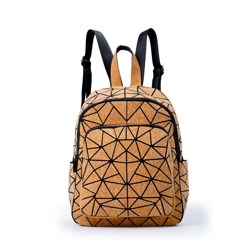 Bark Pure Natural Cork Style Geometric Large Backpacks