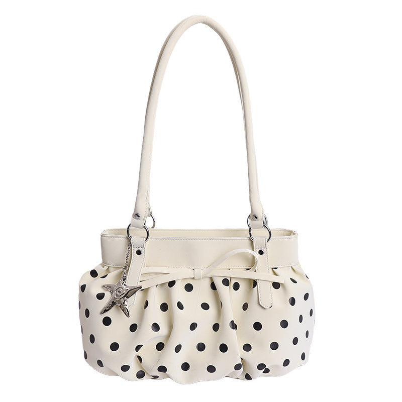 Women's Capacity Commuter Spring High-grade Fashion Polka Underarm Bag
