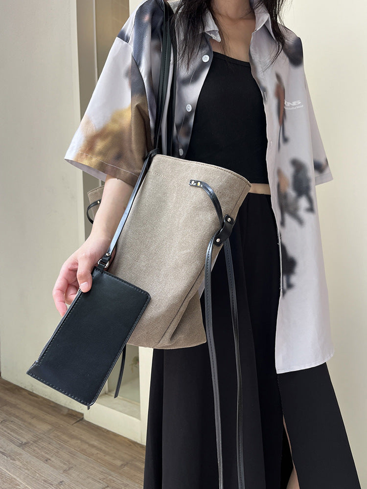 Women's Vintage Canvas Large Capacity Totes Simple Idle Tote Bag