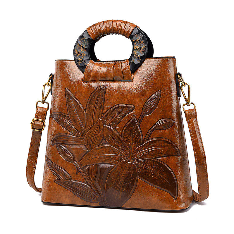 Women's Ethnic Style Big Flower Fashion Portable Women's Shoulder Bag