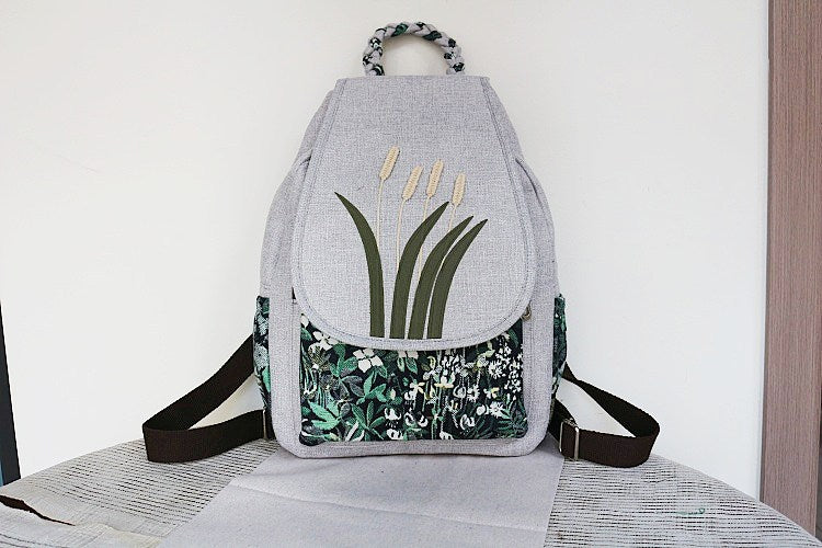 Women's Vintage Printing Wax Line Woven Fresh Women's Backpack