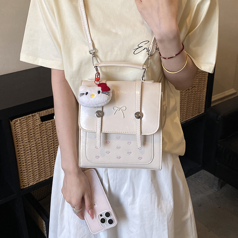 Korean Style Cute Bow Print Female Design Stylish Good Texture Women's Backpack