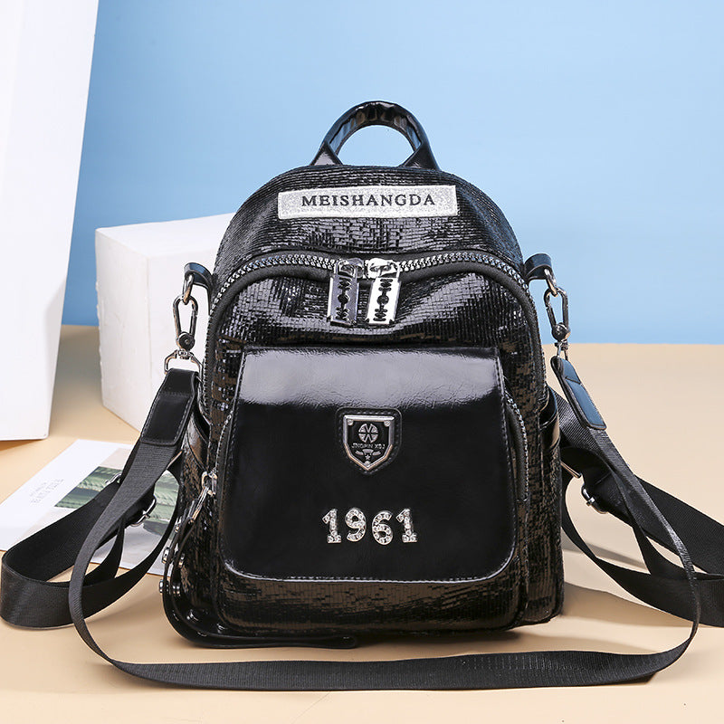 Women's Personalized Retro Studded Korean Fashion Bright Women's Backpack