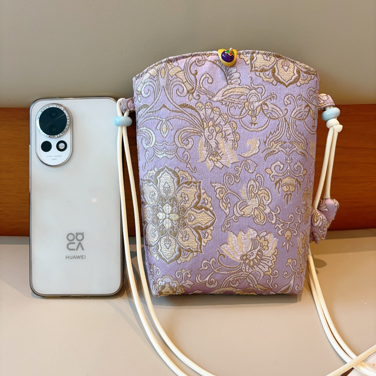 Song Dynasty Brocade Cloth Pattern Walking Phone Bags
