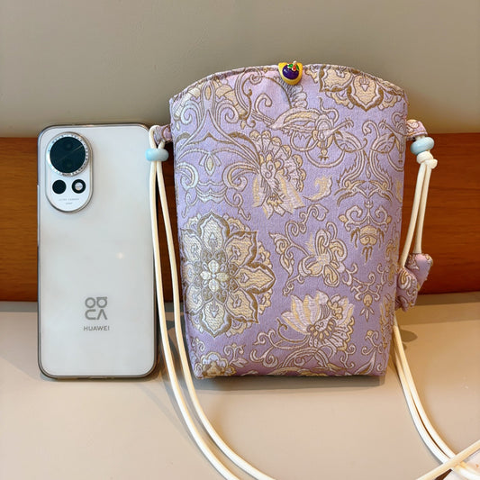 Song Dynasty Brocade Cloth Pattern Walking Phone Bags