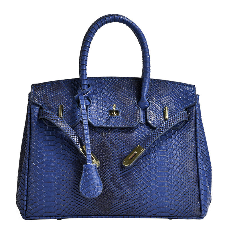 Women's Crocodile Pattern Platinum Oblique Large Capacity Women's Messenger Bag