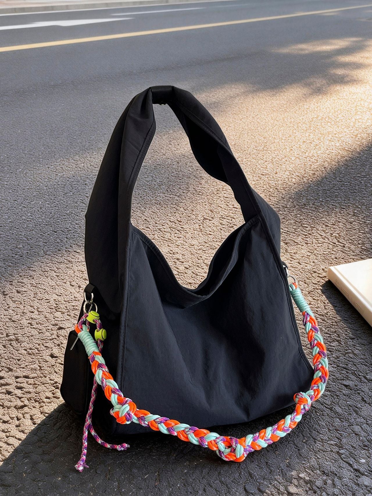 Women's & Men's Korean Large Capacity Colorful Ropes Cloth Tote Bag