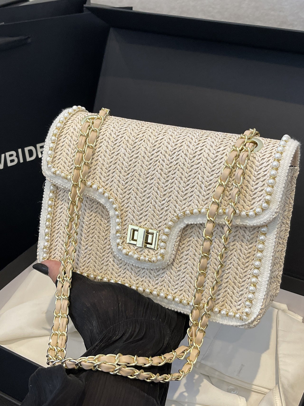 Women's Classic Style Knitted Chain Underarm Bags