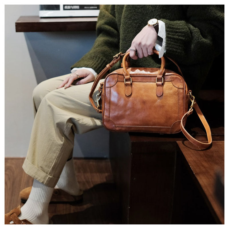 Women's Genuine Leather Retro Fashion Commuter Cowhide Women's Shoulder Bag