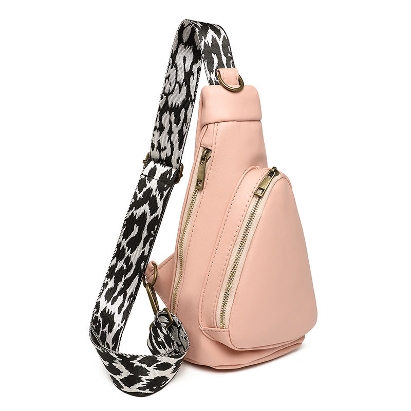 Comfortable Retro Diamond Patterns Leopard Strap Women's Messenger Bag