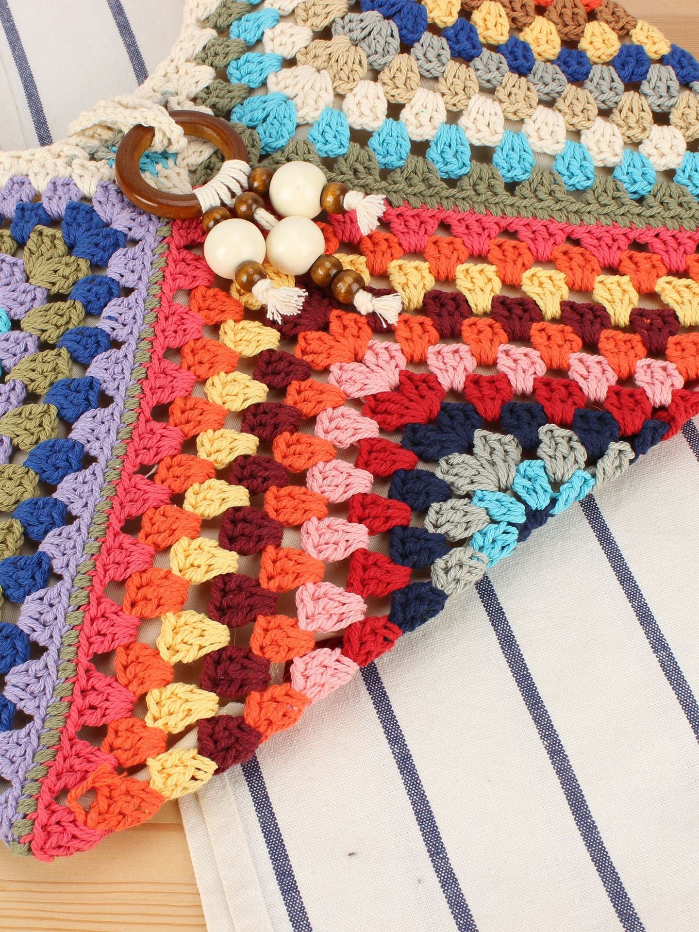 Women's Cotton Thread Woven Seaside Vacation Beach Versatile Bags