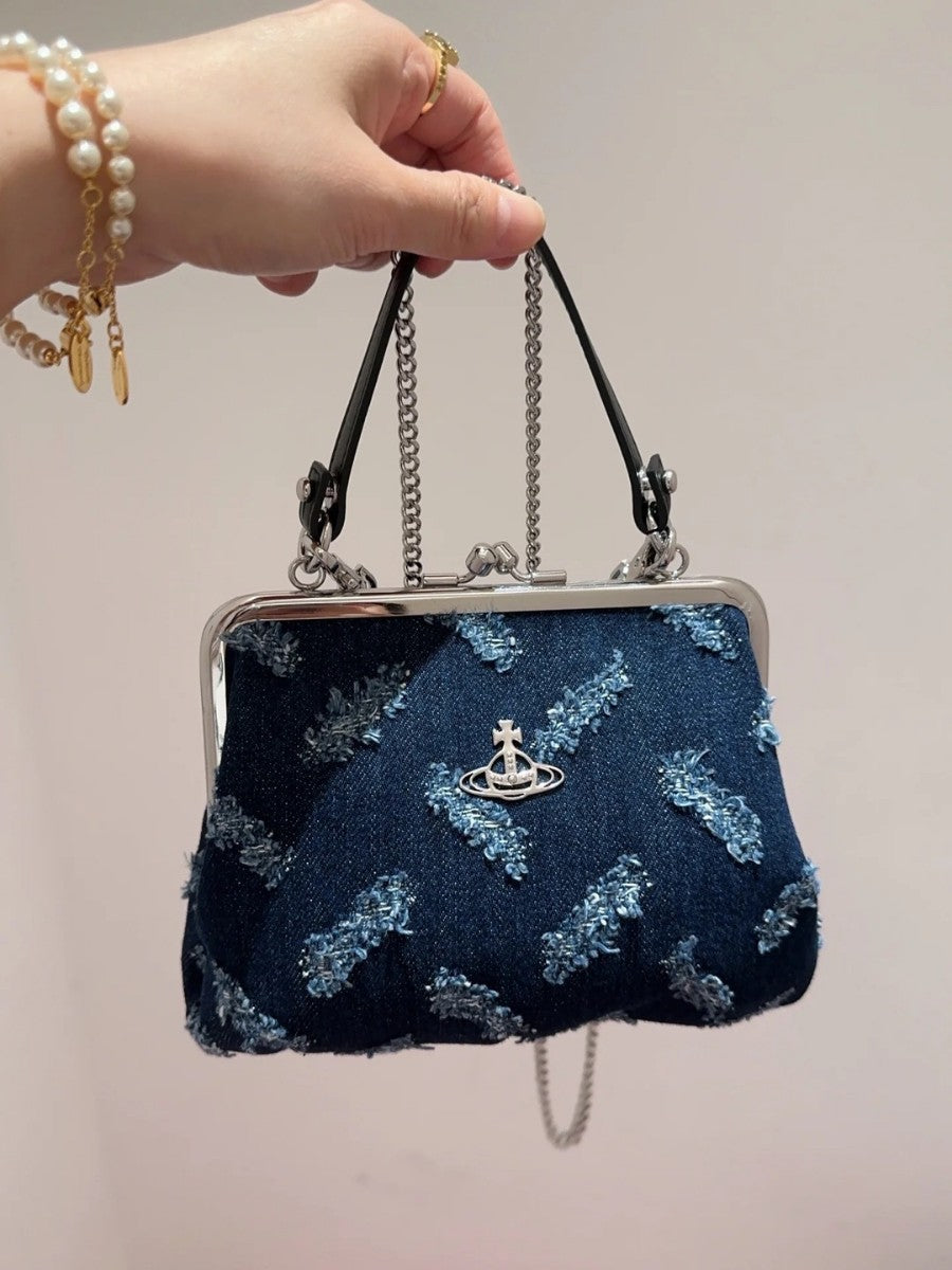 Denim Clip Autumn Niche Chain Retro Women's Handbag