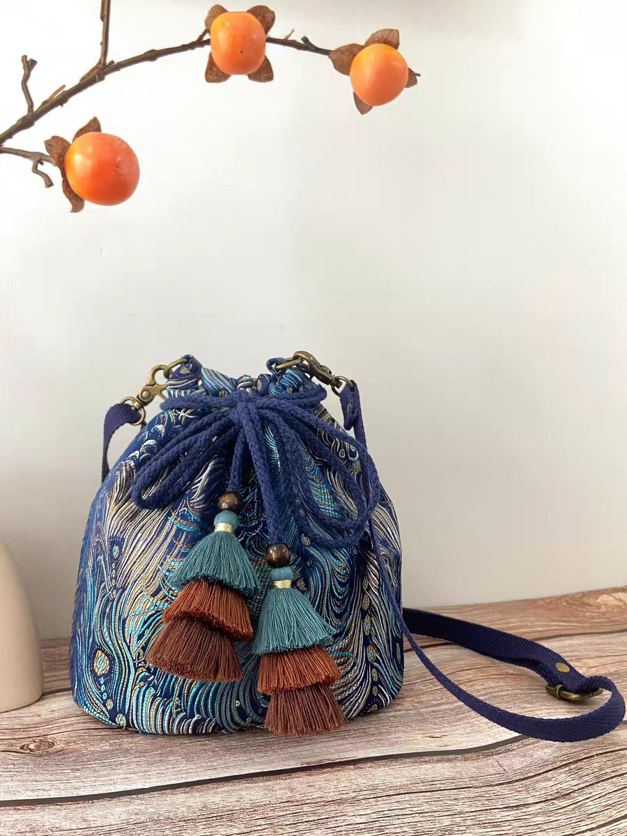 Retro Chinese Style Handmade Large Capacity Cloth Women's Messenger Bag