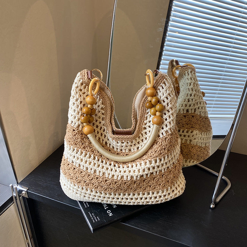 Women's Seaside Straw Summer Large Capacity Underarm Vacation Beach Women's Shoulder Bag