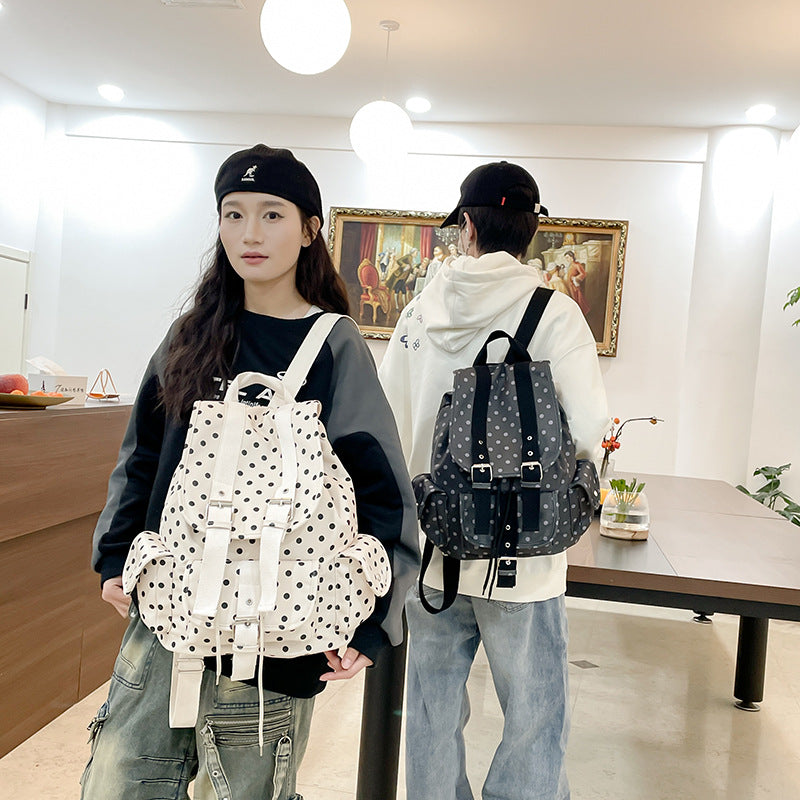 Polka Dot Good-looking Female Korean Niche Campus Commuter Backpacks