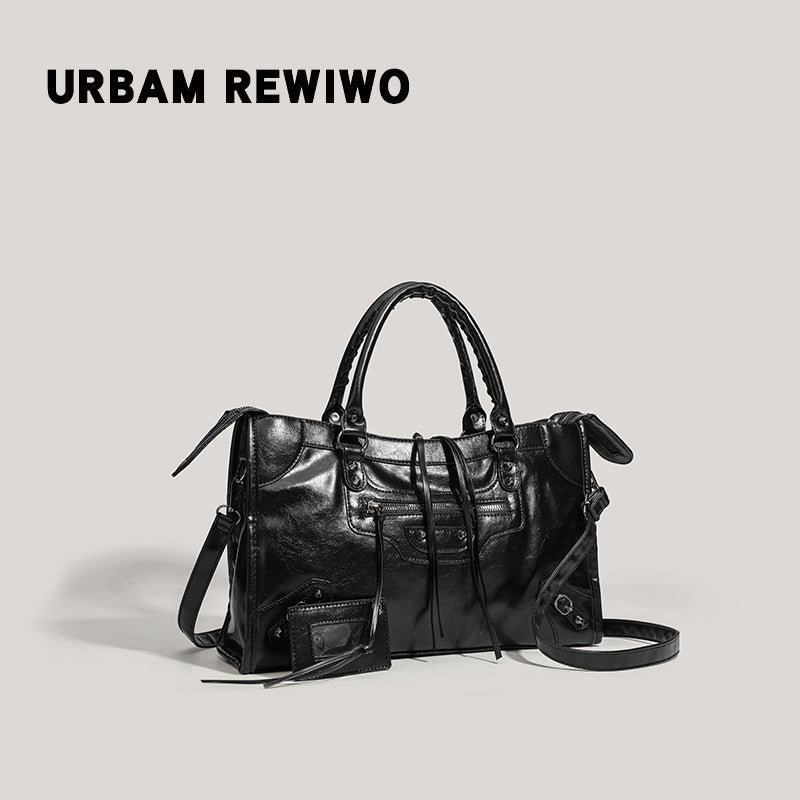 American Retro Rivet Motorcycle Female Fashion Tote Bag