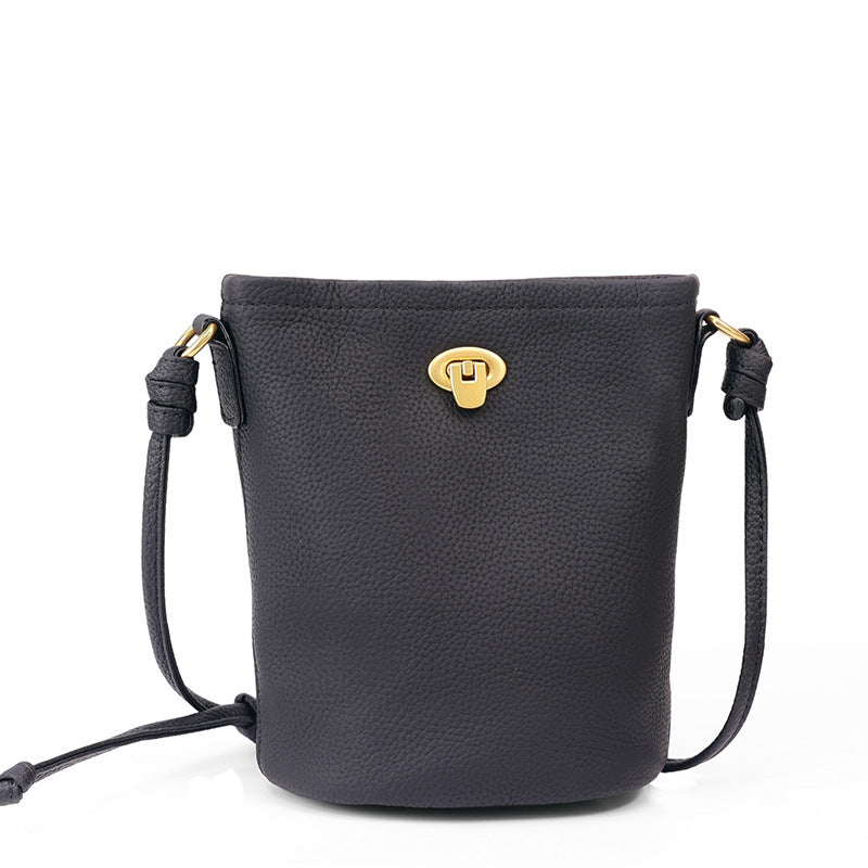 Women's Korean Style Mini Genuine Leather Mobile First Layer Women's Messenger Bag