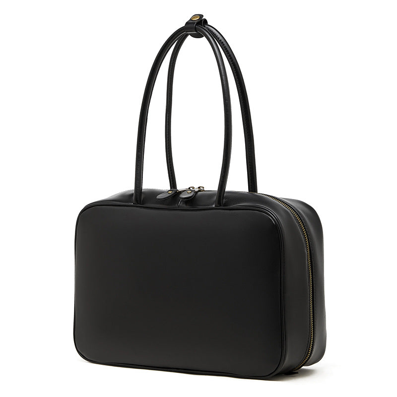 Trendy Beautiful Women's Niche Leather Bowling Bags
