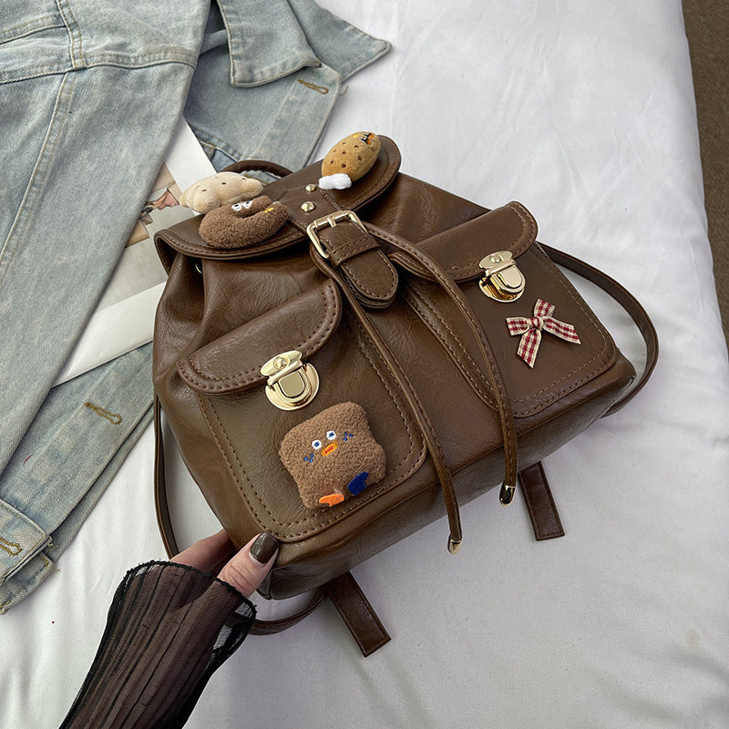 Women's Popular Fashionable Retro Winter Refined Simple Women's Backpack