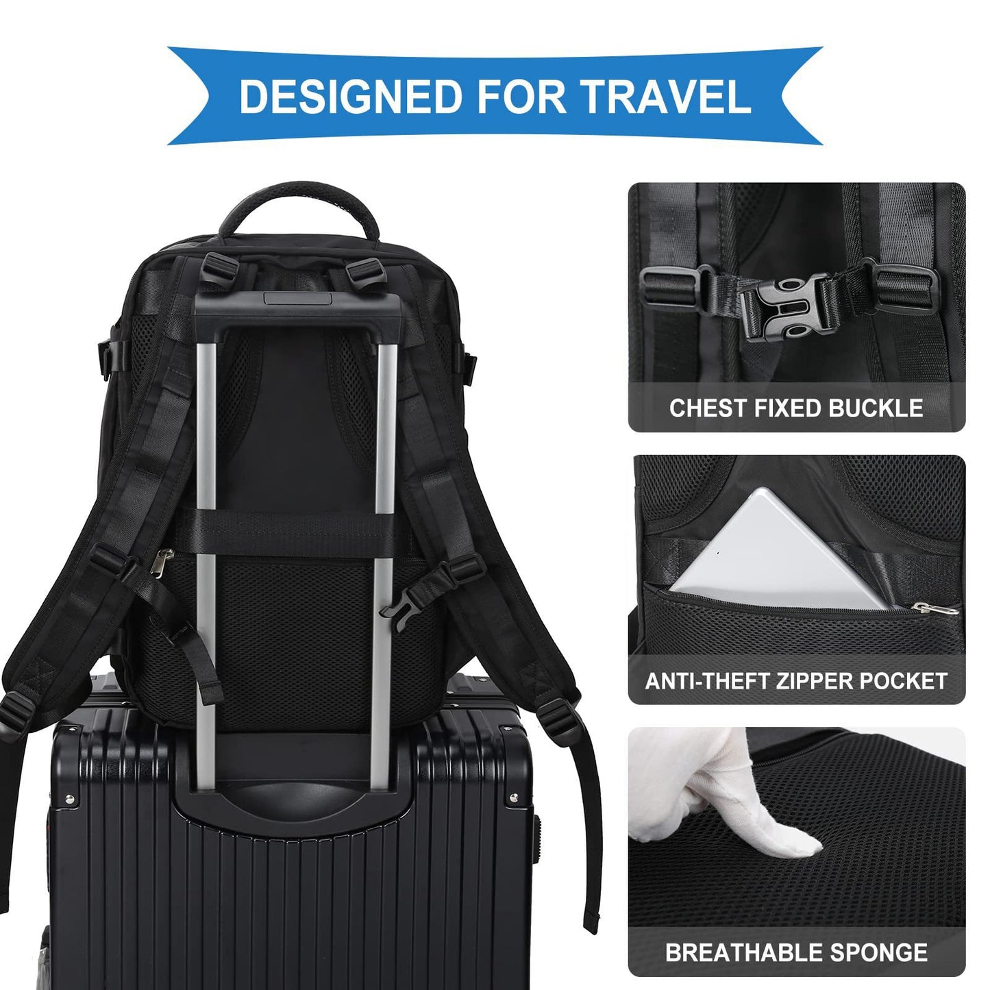 Women's & Men's Logo Airline Approved Carry-on Flight Waterproof Leisure Backpack
