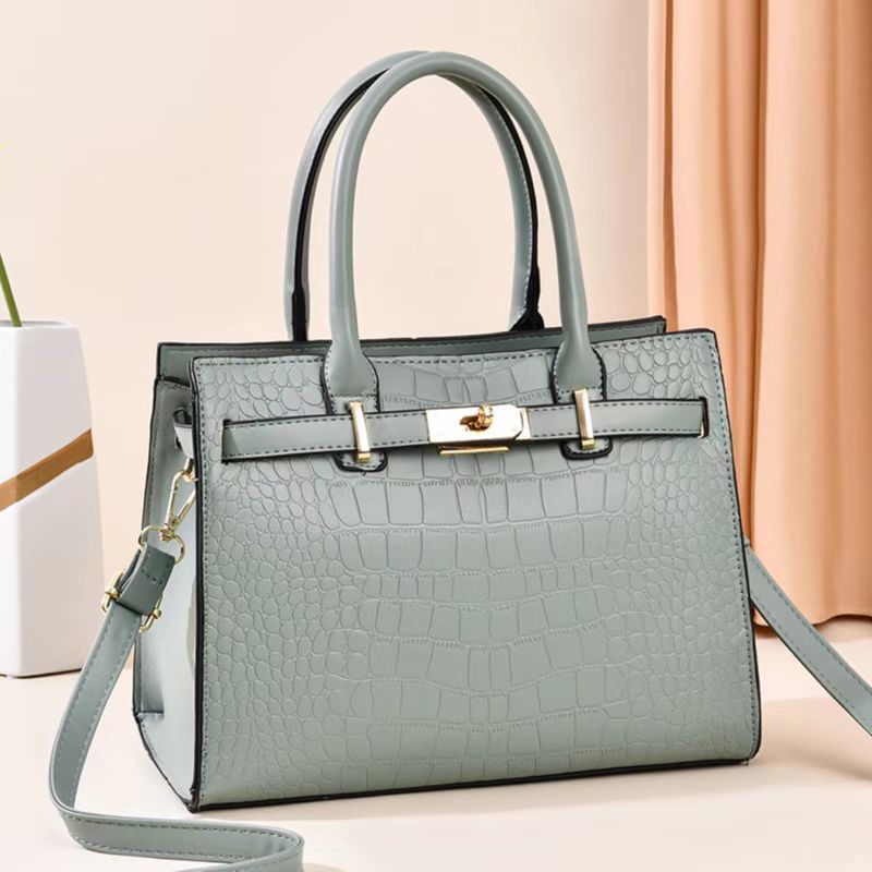 Stone Pattern Solid Color Large Capacity Fashion Women's Handbag